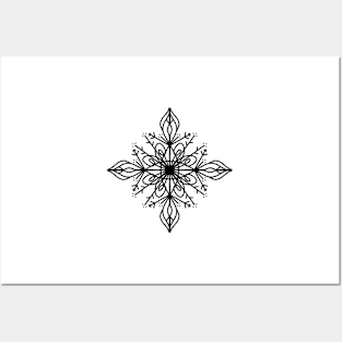 Single Geometric Snowflake Posters and Art